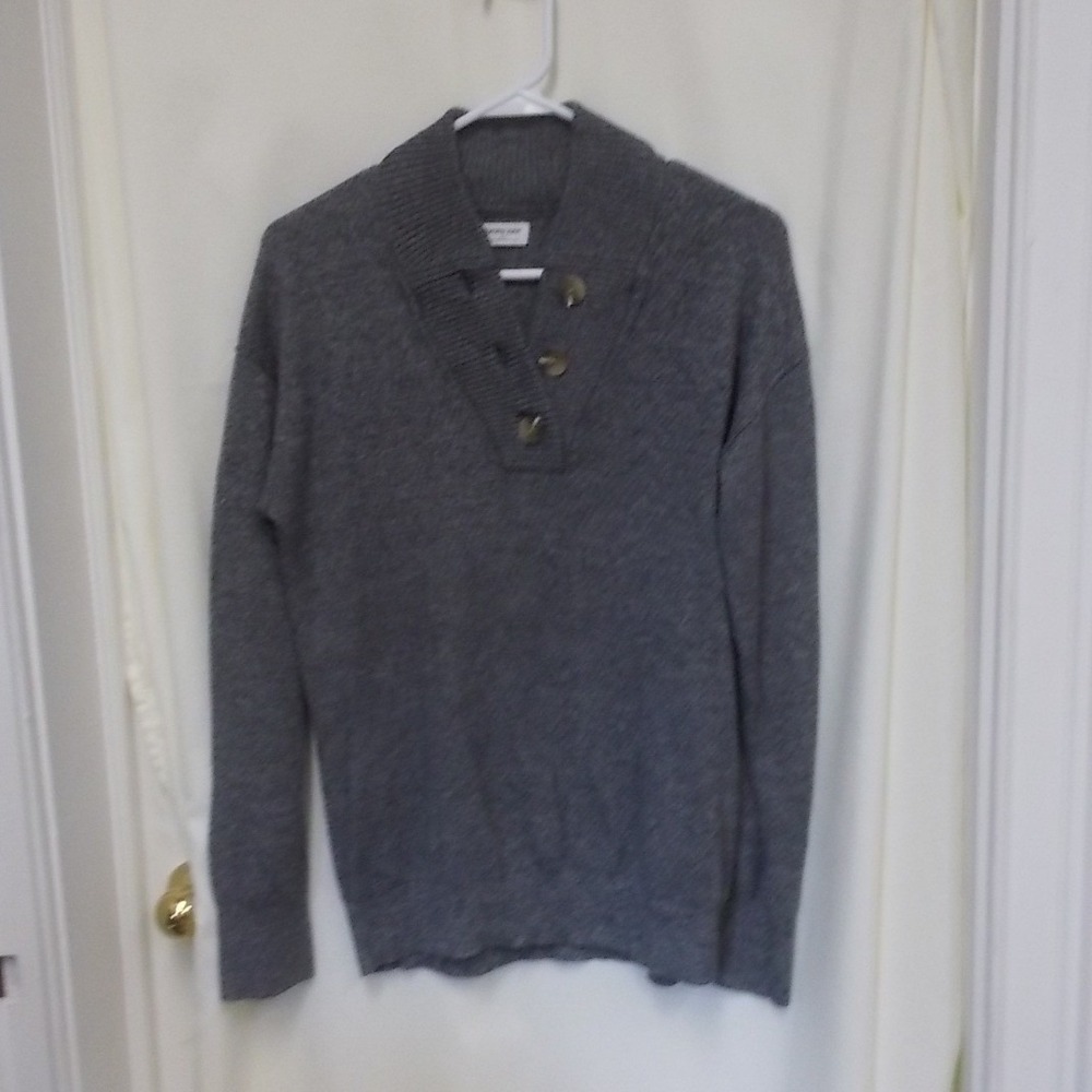 Tommy John Women Gray Knit Lounge Set Shawl Collar Button Sweater Joggers 2pc M